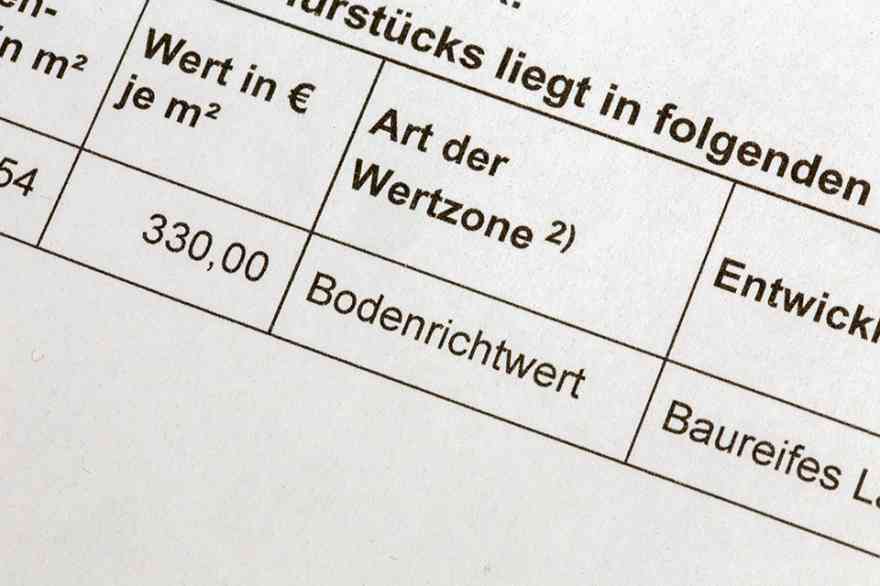 Foto: Dokument mit Bodenrichtwert